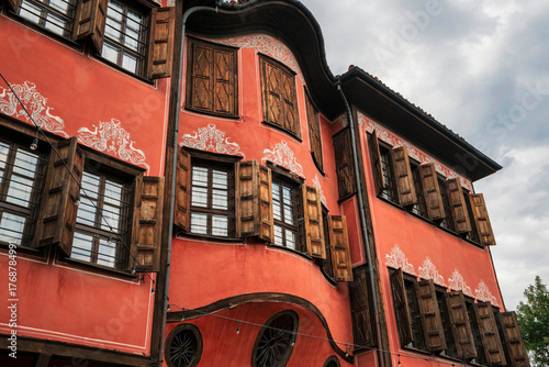 Detailed Facade of Balabanov House in Plovdiv Bulgaria