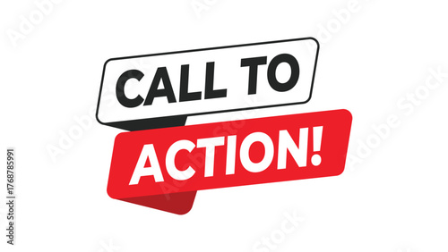 Call to action banner, red and black typography poster design for marketing campaign, business promotion, motivation, or social media engagement alert concept