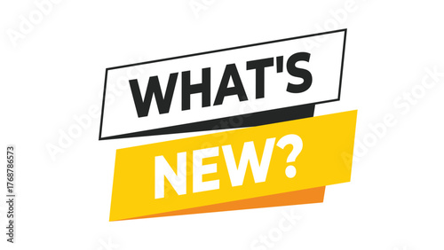 What’s new banner, yellow and black typography design for business updates, news announcement, or product launch communication in modern marketing style