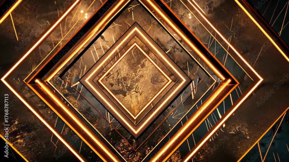 Abstract Geometric Design: A captivating display of nested diamond shapes, illuminated with warm, inviting light. A minimalist aesthetic, emphasizing clean lines and the play of light and shadow