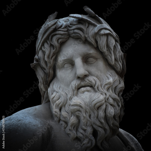 The God of the Ganges – Ancient Marble Sculpture with Majestic Beard and Divine Expression, Rome