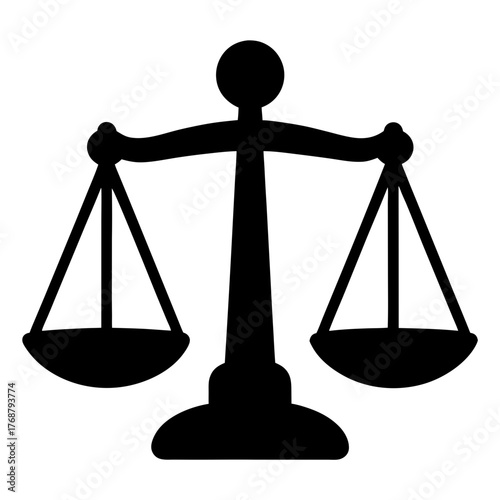 Scales of justice graphic representation of the equilibrium for fair judgment.