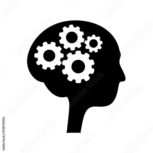 Human Mind with Gears Represents Ideas, Thinking, Processes, and Creativity