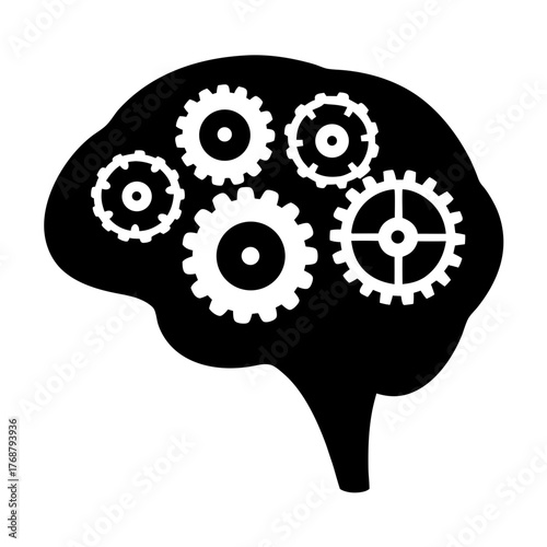 Brain Function and Cognitive Processes Represented by Gears and Cogs Working Together
