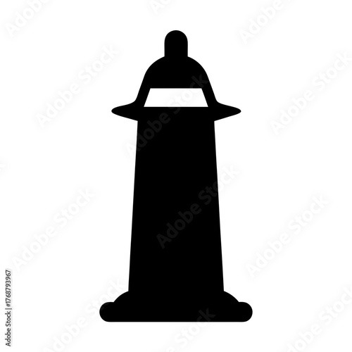 Stylized Silhouette of a Fire Hydrant Against a White Background
