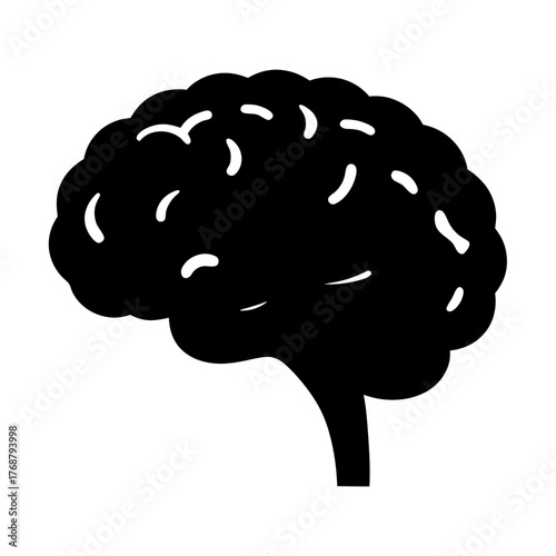 Silhouette of human brain represents intelligence, thought, knowledge, and cognitive function