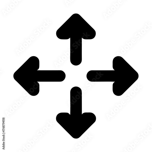 Navigation icon showing arrows pointing in four different orthogonal directions