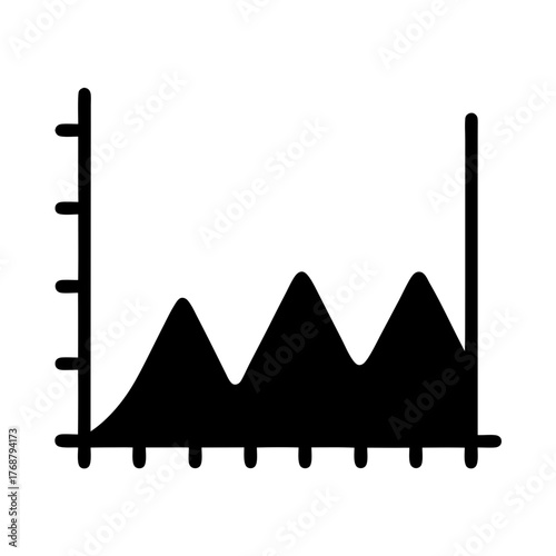 Hand drawn line chart illustration showcasing fluctuating data over a given period