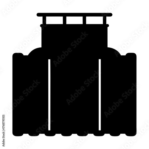 Monochrome Silhouette Depiction of an Intricate Architectural Structure with Column Details