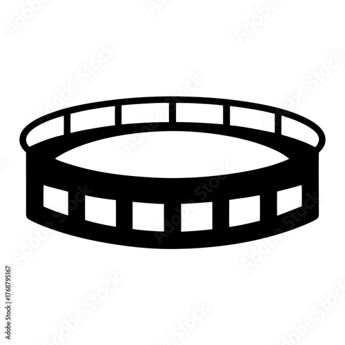 Abstract black and white cylindrical ring structure with repeating square pattern design