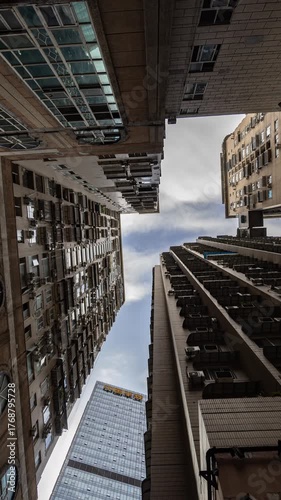 Chongqing city skyline from a high vantage point in vertical