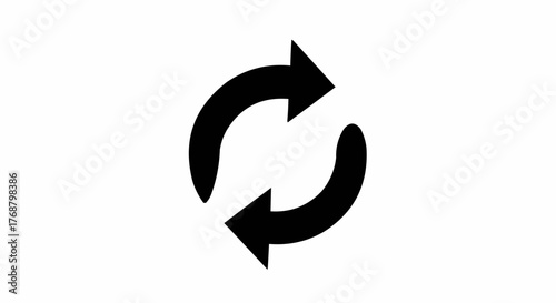 Illustration of a pair of curved arrows pointing in opposite directions forming a circular motion loop