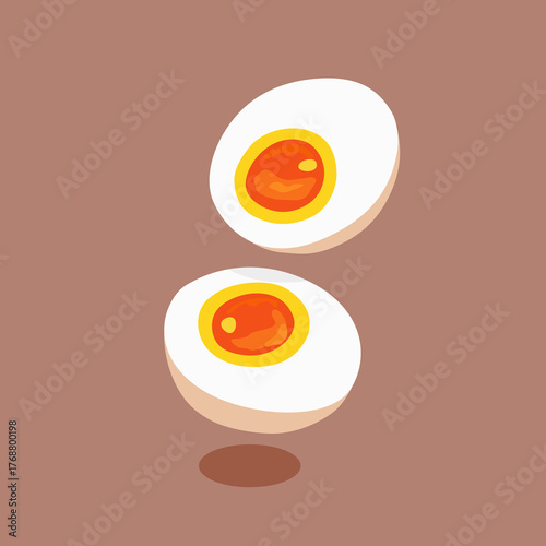 Simple slice boiled egg vector design