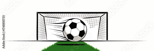 Dynamic Soccer Ball Scoring Goal Illustration on Transparent Background – Energetic Sports Vector for Football and Game Designs