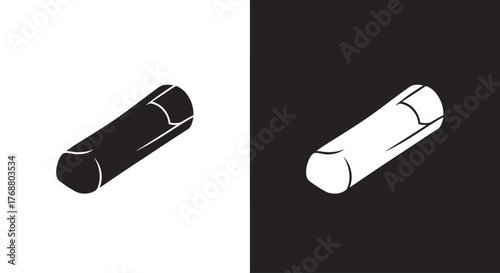 A minimalist black and white icon set showing a single piece of chalk for writing or drawing.