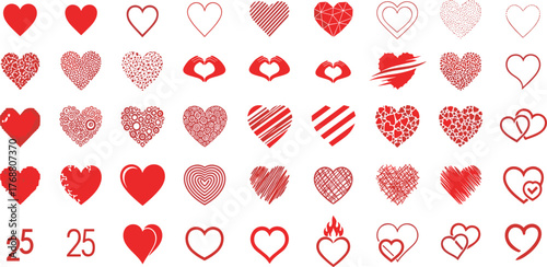 Set of Heart Illustrations Love, Romance & Valentine's Day Graphics