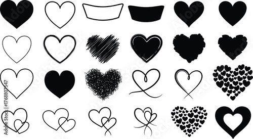 Collection of Heart Icons and Symbols for Love and Affection