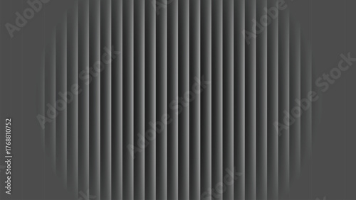 Abstract oval shape formed by vertical parallel lines and shadows