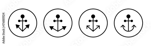 Anchor icon vector. Anchor sign and symbol. Anchor marine icon.