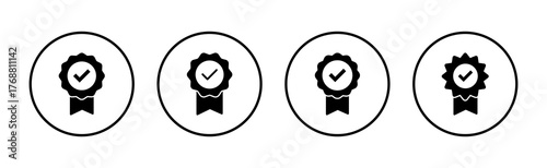 Approved icon vector. Certified Medal Icon
