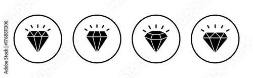 Diamond icon vector. diamond gems sign and symbol