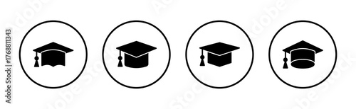 Education icon vector. Graduation cap sign and symbol. Graduate. Students cap