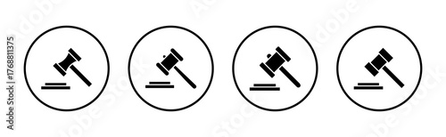 Gavel icon vector. judge gavel sign and symbol. law icon. auction hammer