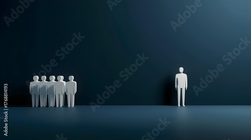 Man Standing Apart from the Crowd Promoting Awareness and Respect for Personal Space on National Personal Space Day
