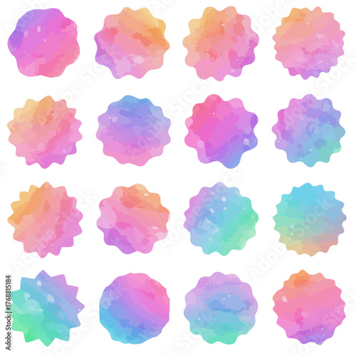 Watercolor Blotches Collection Vibrant Stains and Splatters Art