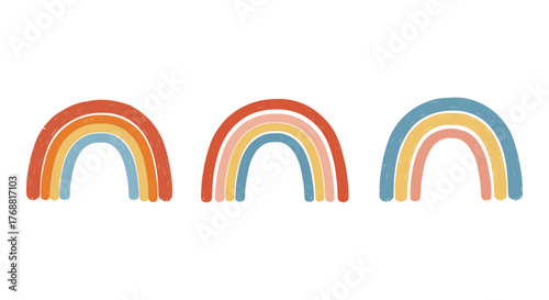 rainbow illustration set whimsical design for kids decor cute pastel rainbows for childrens room printable art and playful nursery art projects
