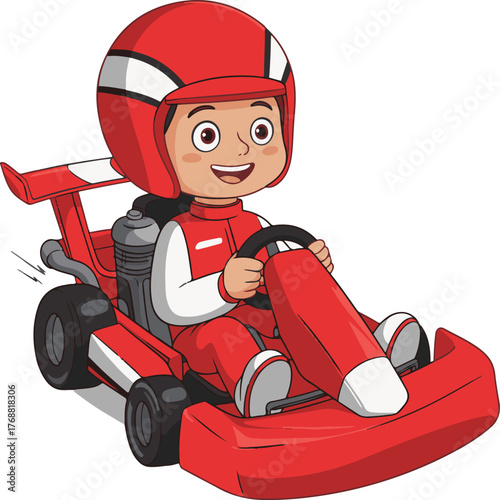 little boy driving a car