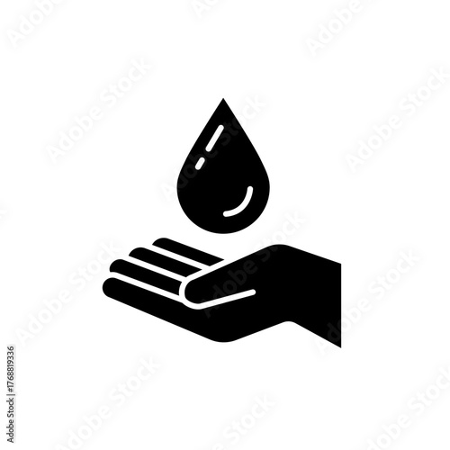 Set dermatologically tested vector label with water drop, leaf and hand logo. Dermatology test symbol, dermatologist badge, clinically proven icon for allergy free and healthy safe product package tag