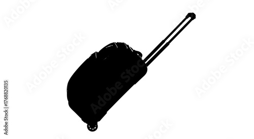 Sleek, modern rolling suitcase silhouette ready for your next adventure, travel planning, or business trip