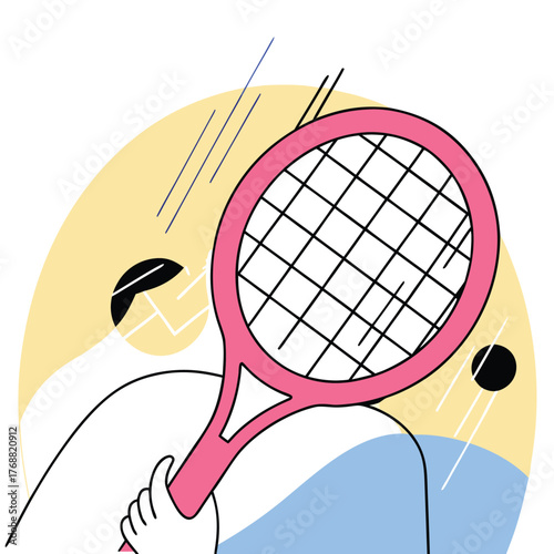 Dramatic black and white tennis forehand close up