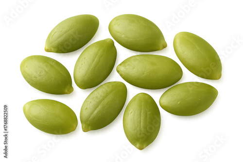 Wallpaper Mural Leucaena leucocephala seeds forming a scattered pattern, featuring fresh green river tamarind beans, a food ingredient, on a transparent background Torontodigital.ca