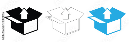 Gift box. Present sign. Vector gift set. Surprise package. Parcel pack. Isolated gift box on white background,Shipping boxes showing package delivery and product return,editable stroke