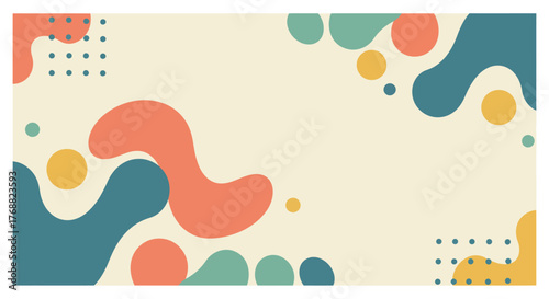 abstract background colorful organic shapes and dots design creating retro aesthetic for website banner presentation template  creative project.