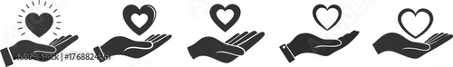 Truth and Honesty Icon with Open Palm and Heart Depicting Sincerity Transparency and Moral Integrity Concept