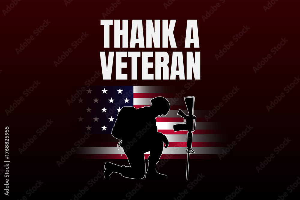 Obraz premium thank a veteran honoring courage and service