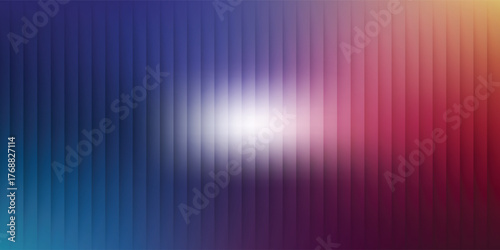 Ripple glass distortion background. Abstract fractal effect ribbed glass texture with vibrant gradients smooth fluted vertical lines. Reeded Bold dynamic design blending futuristic tones vector bg.