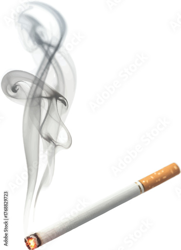 smoking cigarette on black