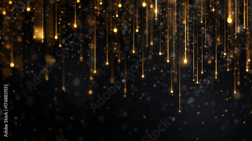 Black Friday sale banners levitating with golden particles