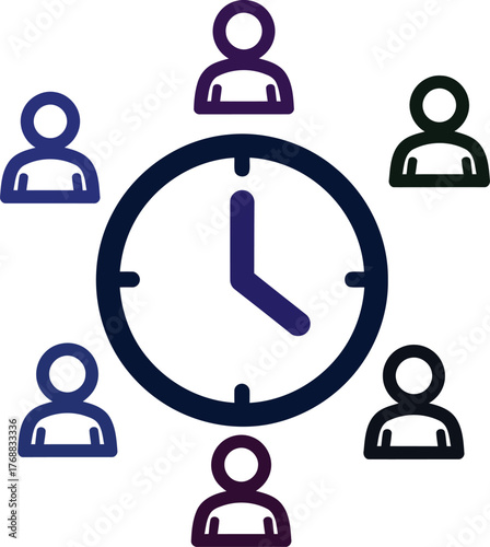 Meeting Time Management Collaboration Project Teamwork Deadline Productivity Icon Illustration
