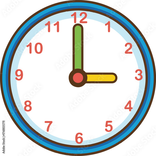 red clock isolated on white