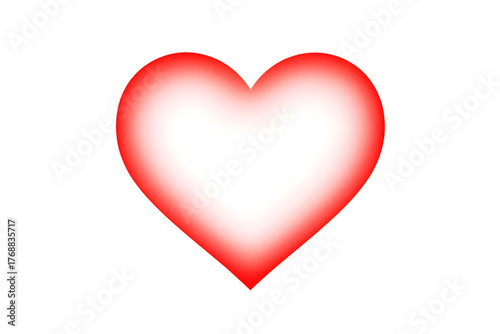 Soft glowing red heart icon on transparent background for Valentine's Day