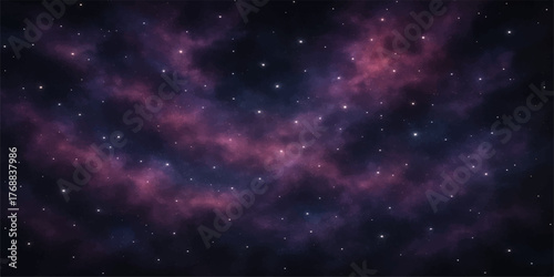 An abstract illustration of the bright blue nebula in the deep night sky of the cosmos