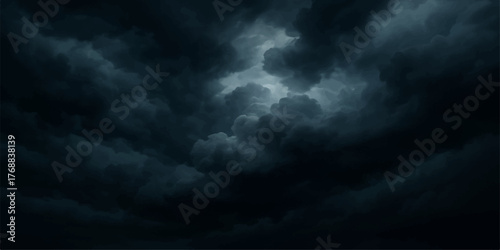 Dramatic dark blue sky background with stormy clouds and the promise of rain