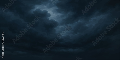 Dramatic, dark storm clouds time lapse across a moody blue-gray sky, signaling the coming summer rain and wind