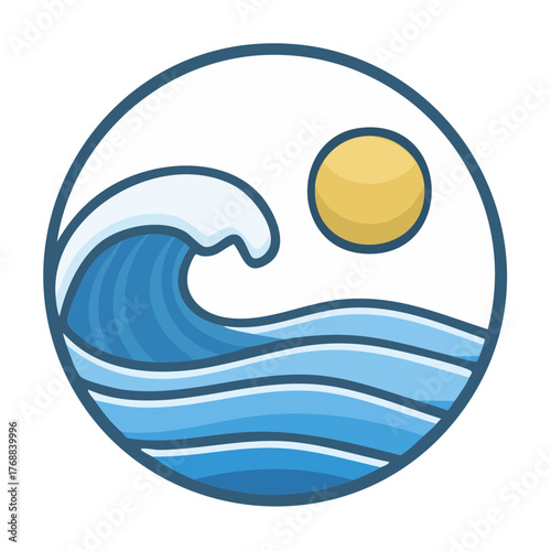 sea wave illustration isolated
