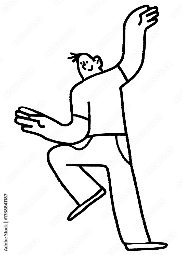 Naklejka premium Groovy woman png dancing sticker, party doodle on transparent background